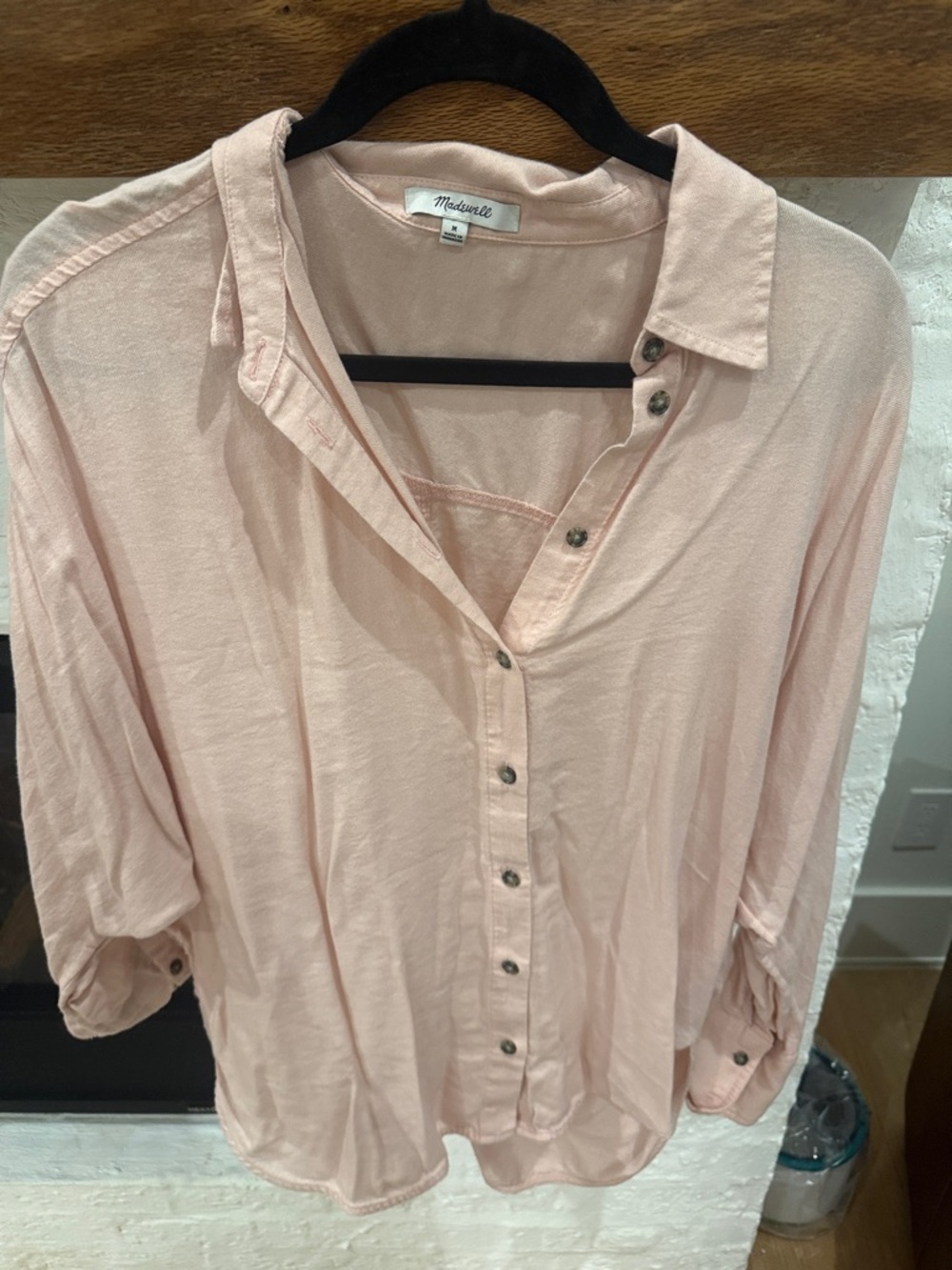 Madewell Light Pink Button-Front Women's Shirt